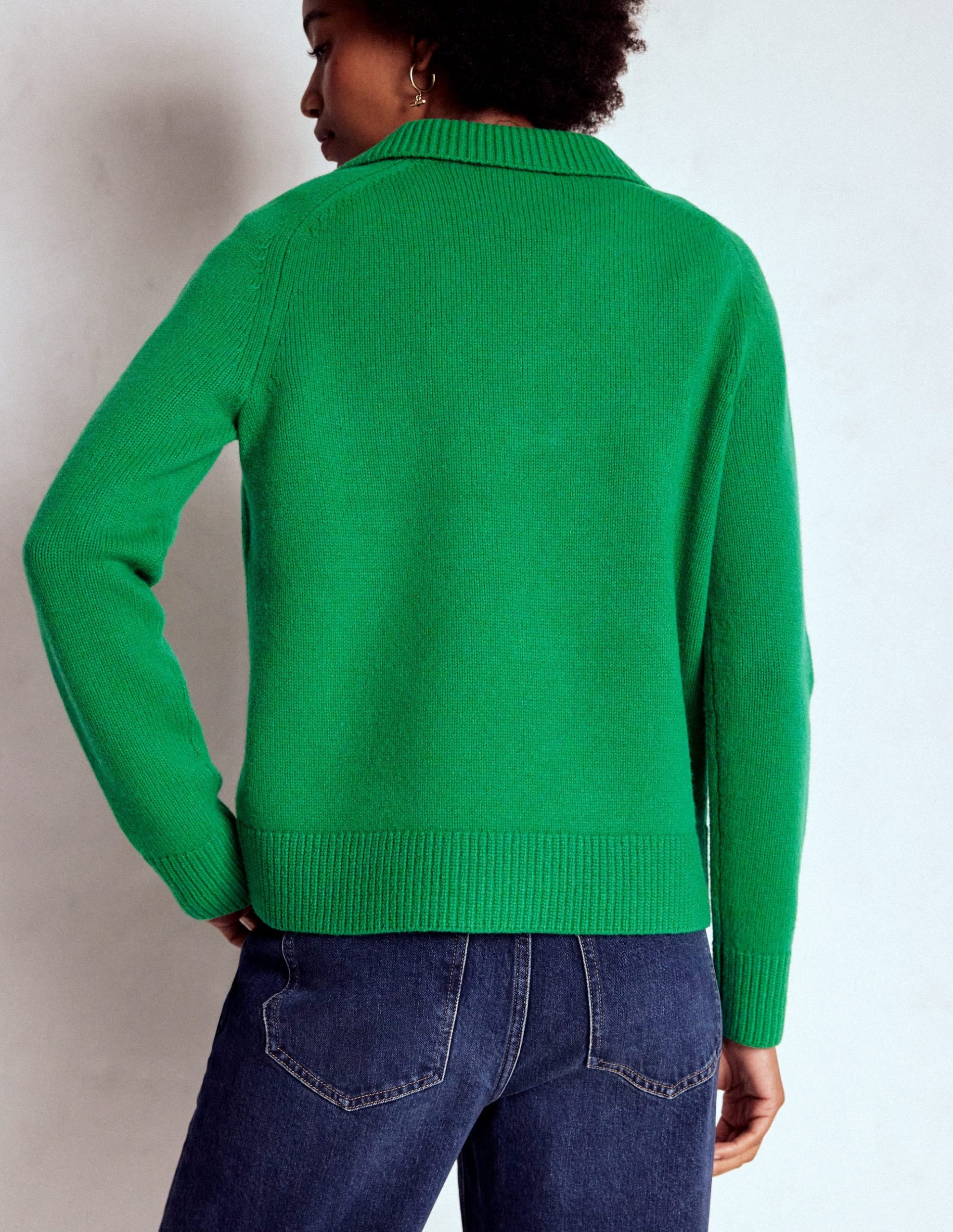 Marion Merino Henley Sweater-Rich Emerald - Image 3