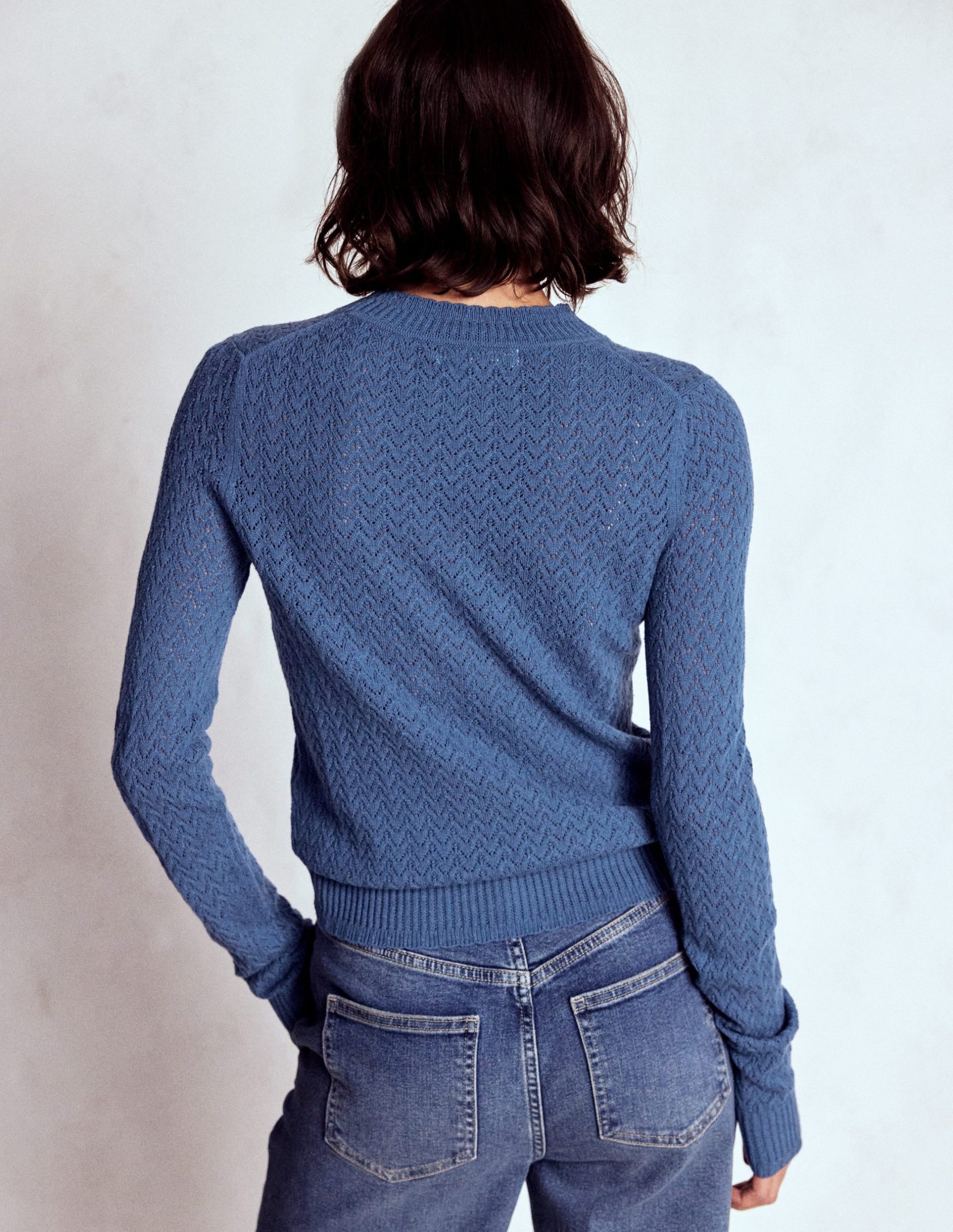 Diane Pointelle Sweater-Denim Blue - Image 3