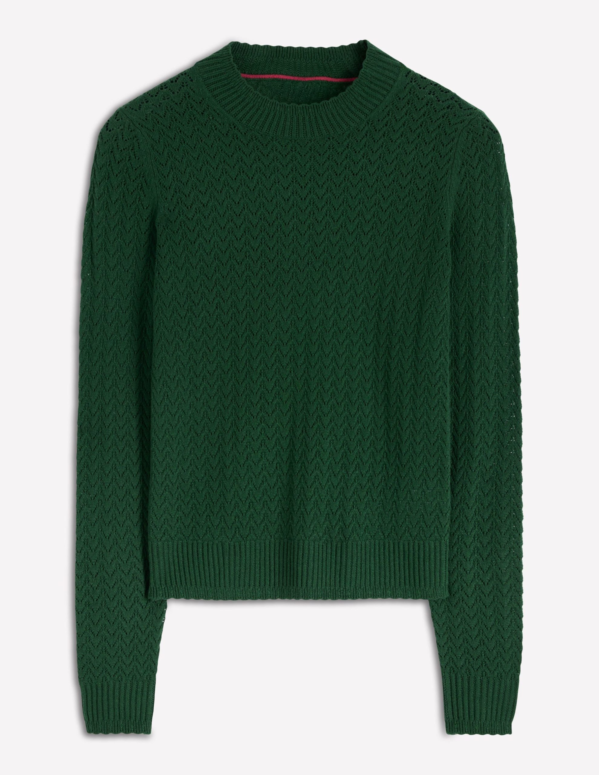 Diane Pointelle Sweater-Hunter Green - Image 6
