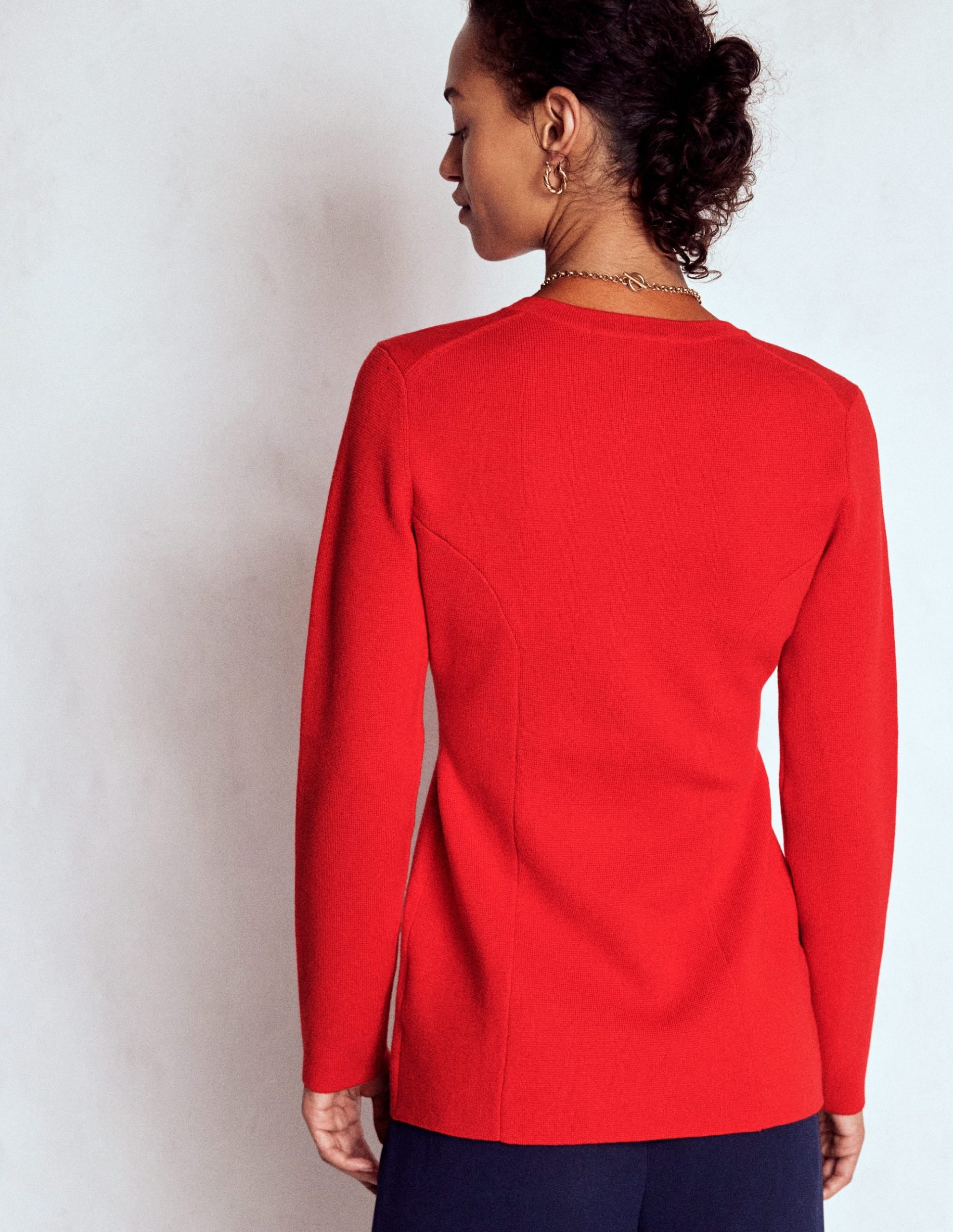 Joanna Fitted Knitted Jacket-Poppy Red - Image 4