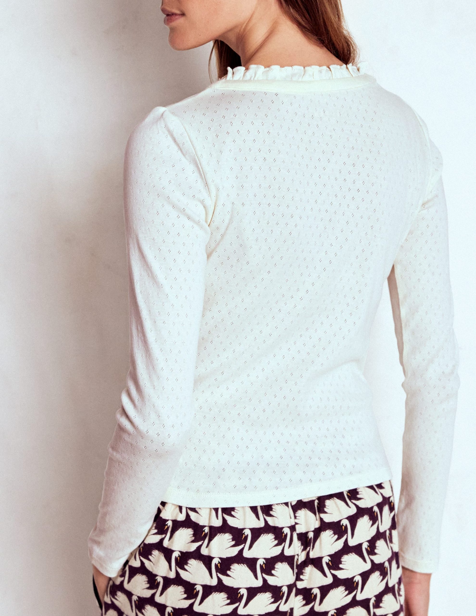 Henley Pyjama Top-Ivory - Image 3