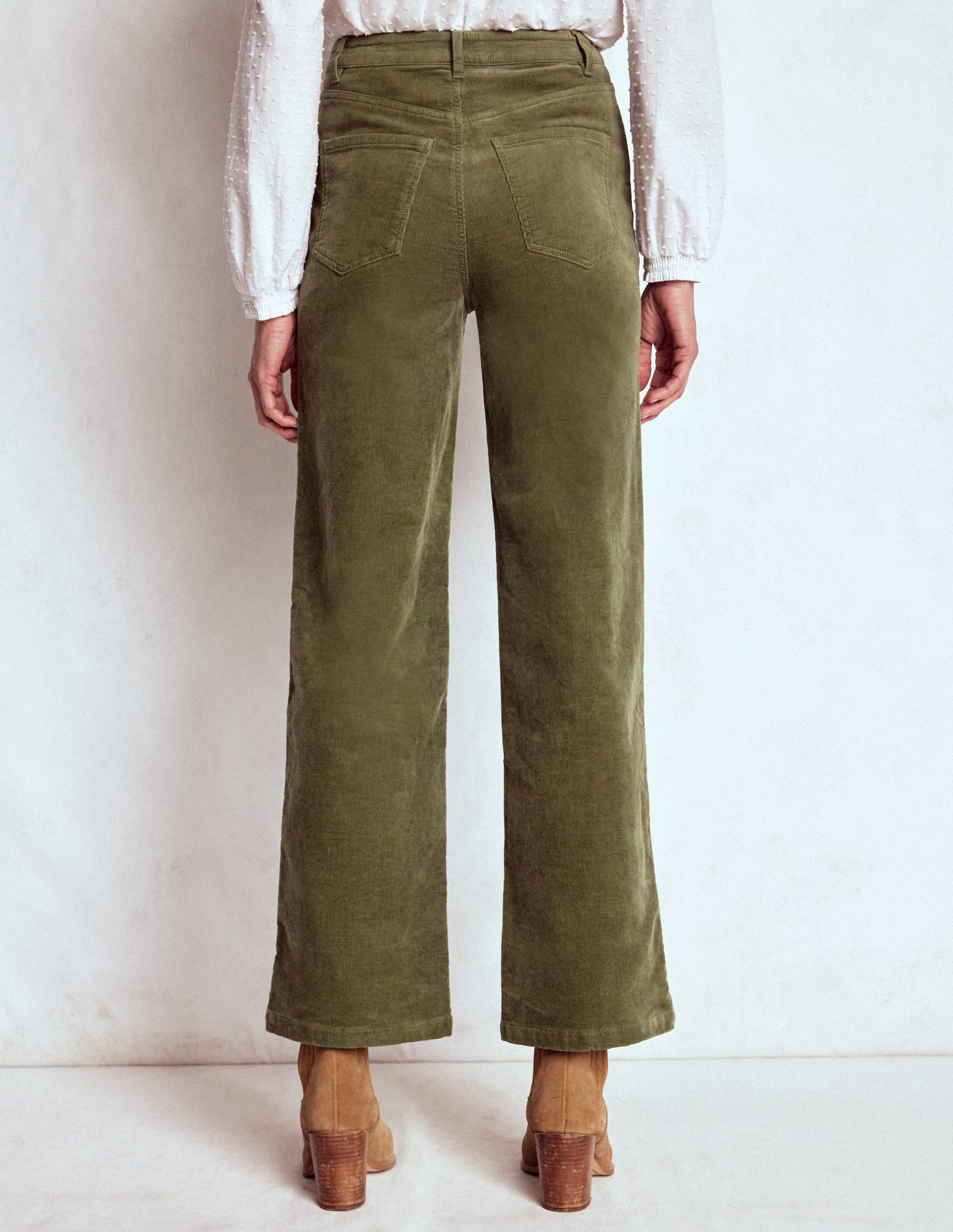 5-Pocket Cord Column Jeans-Green - Image 3
