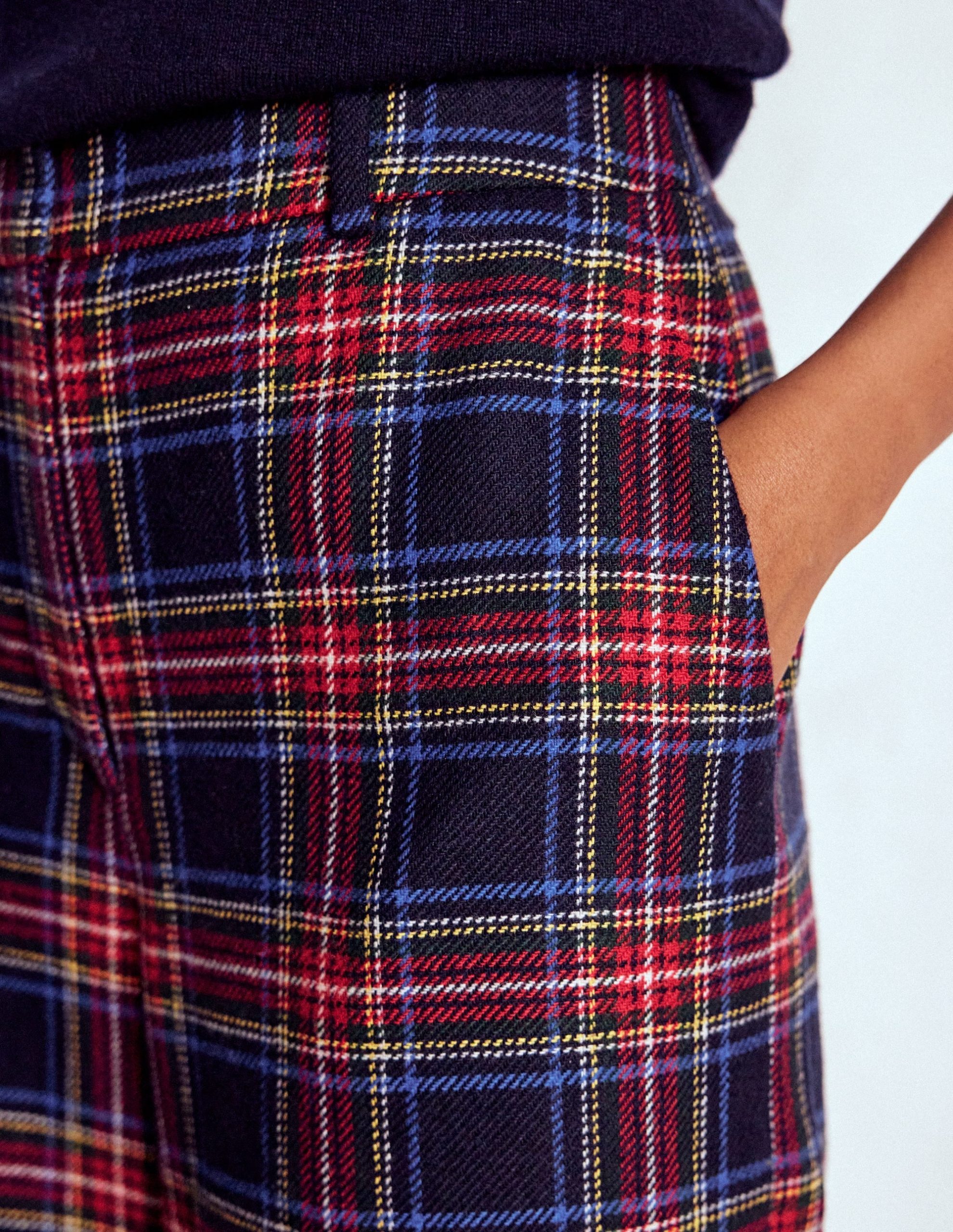 Belgravia Wool Pants-Navy. Green and Red Check - Image 2