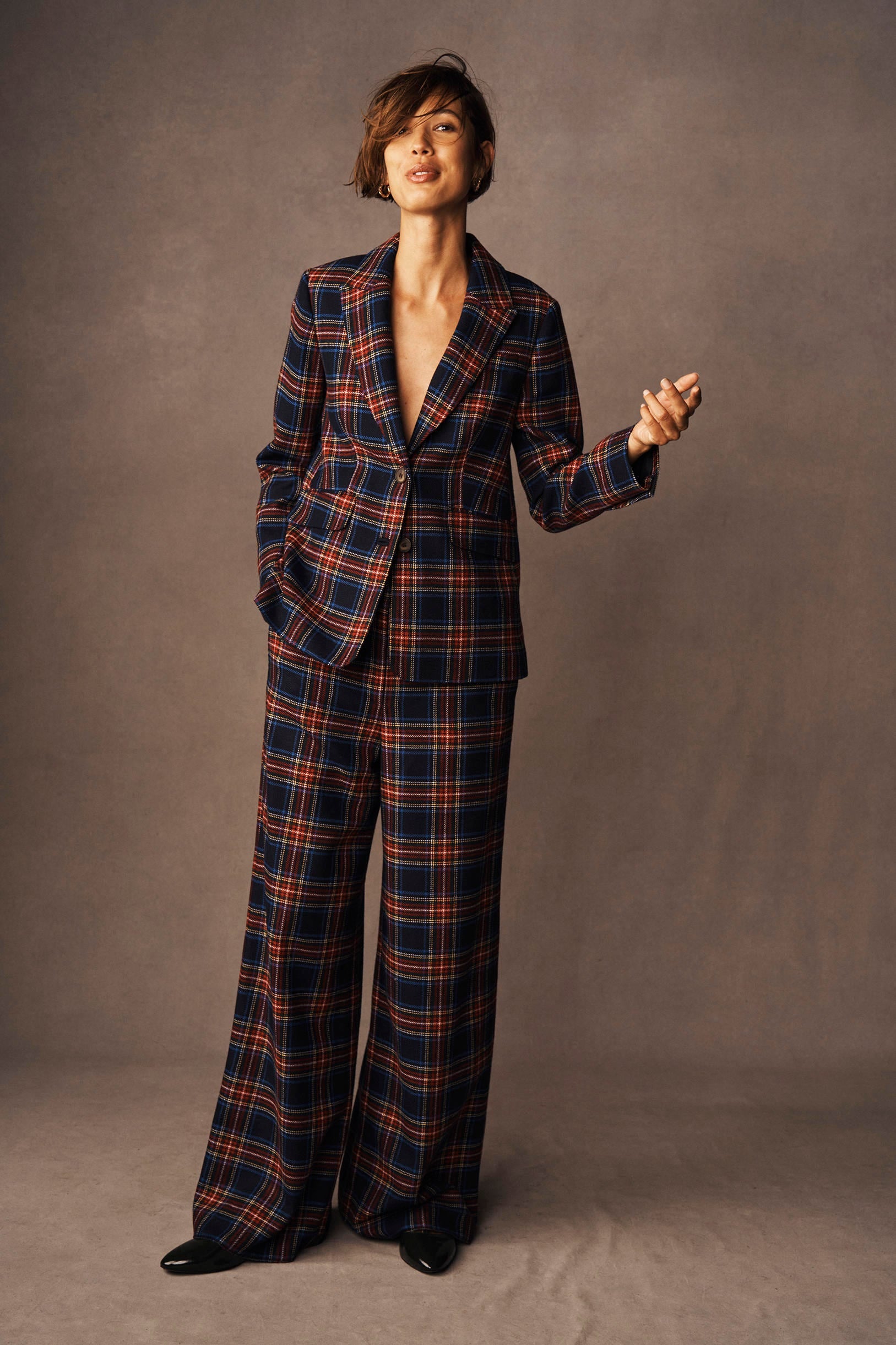 Belgravia Wool Pants-Navy. Green and Red Check - Image 5