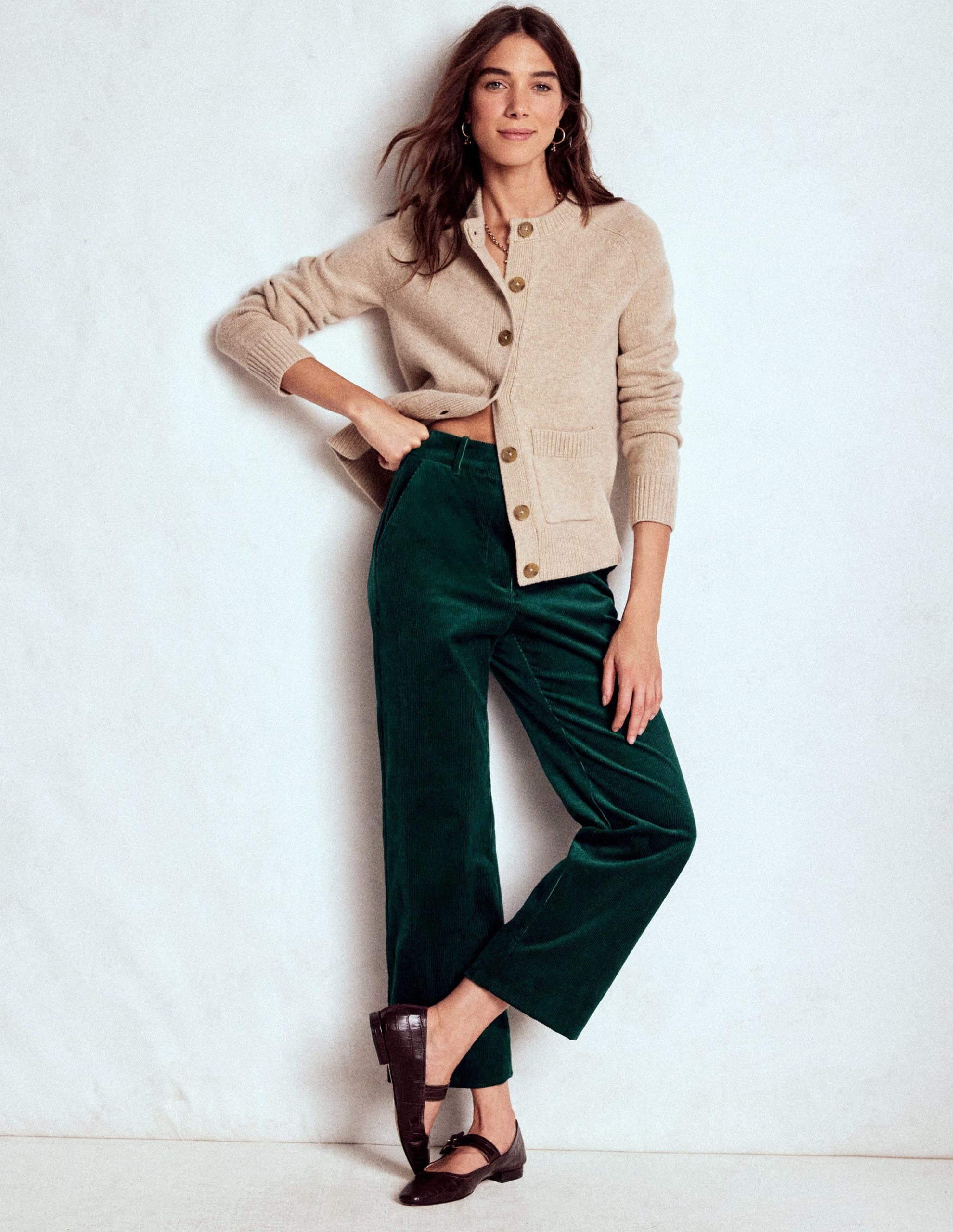 Canonbury Cord Pants-Emerald Night