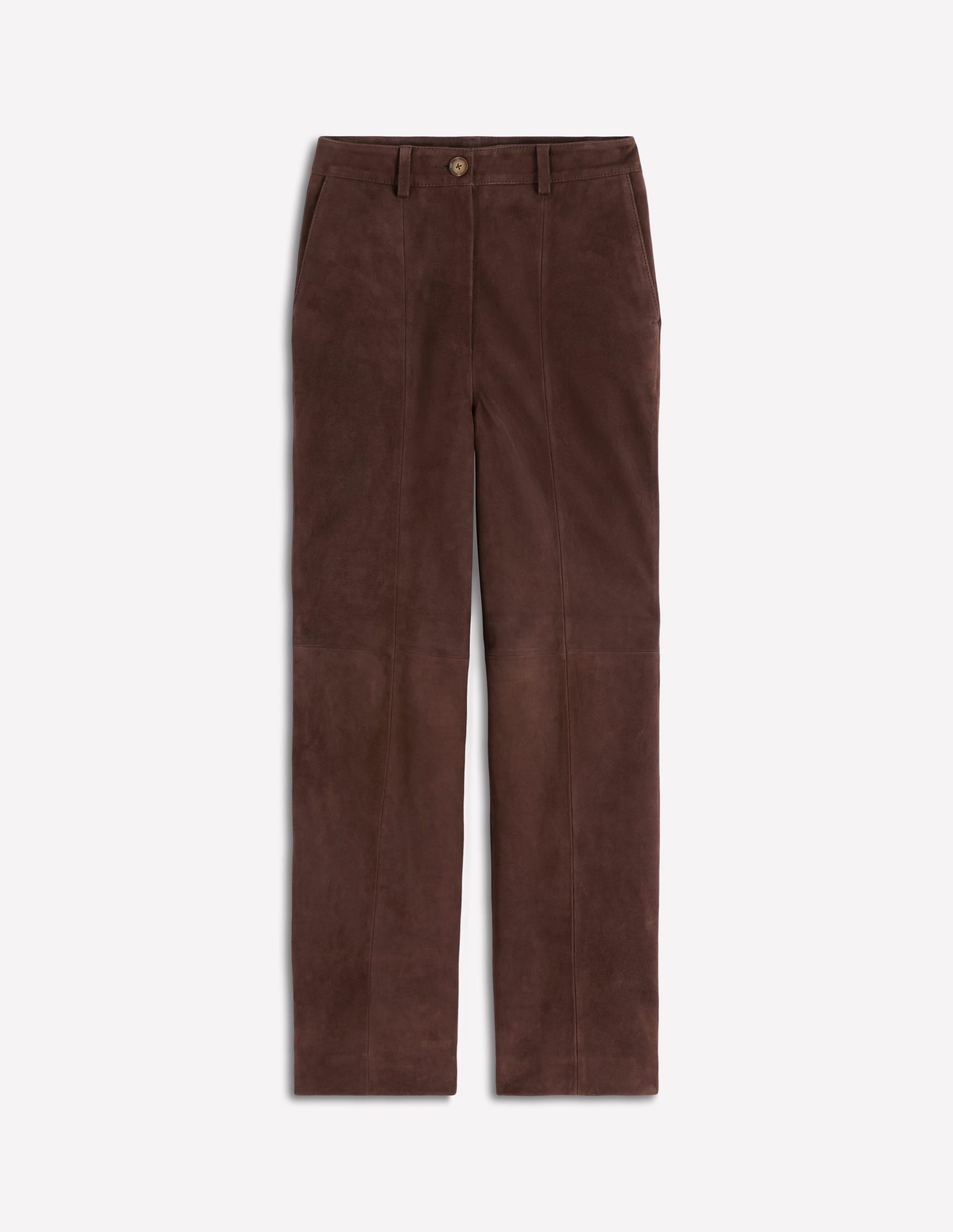 Suede Straight Leg Pants-Dark Chocolate - Image 6