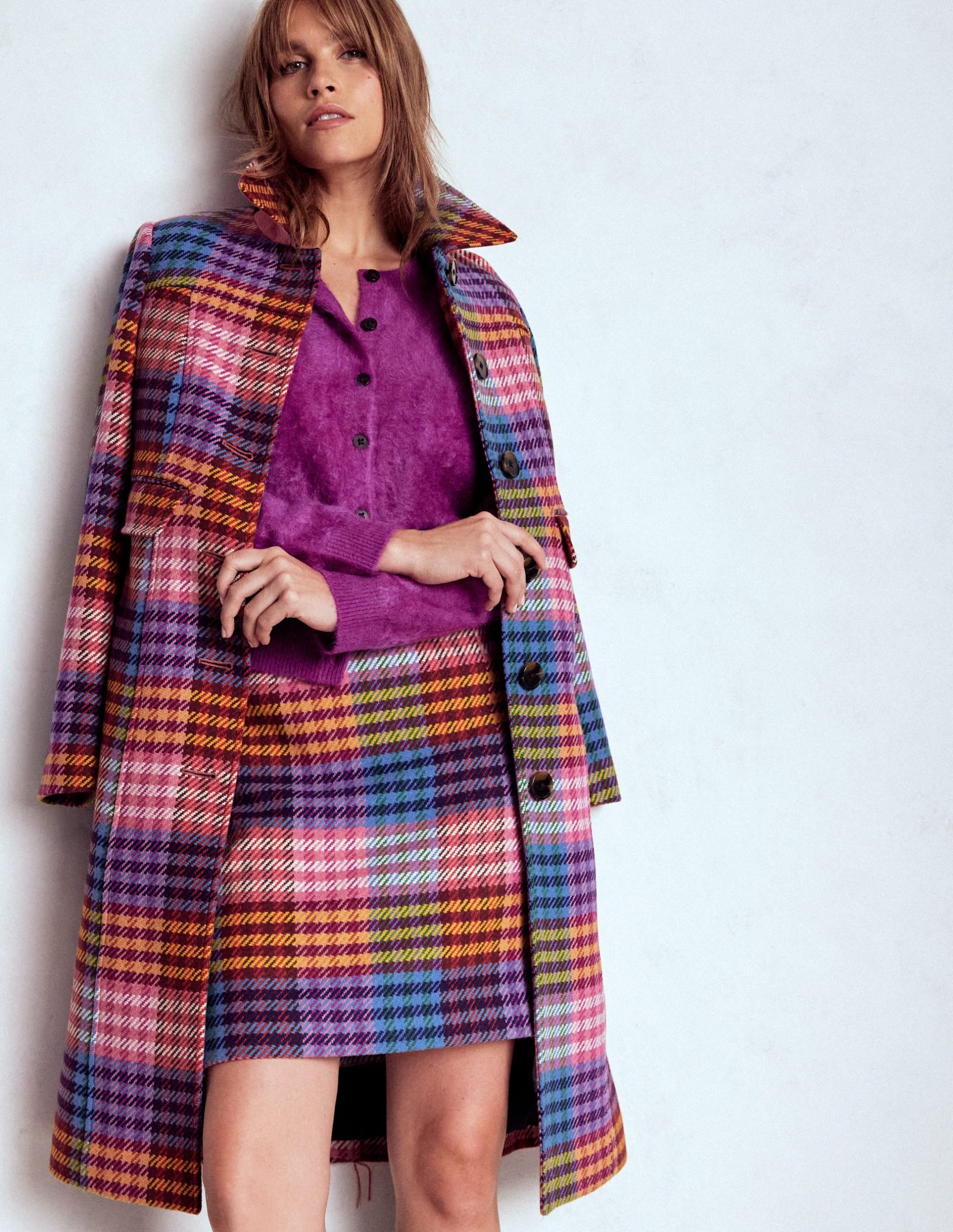 Gia Wool Skirt-Rainbow Blanket MultiGingham - Image 2