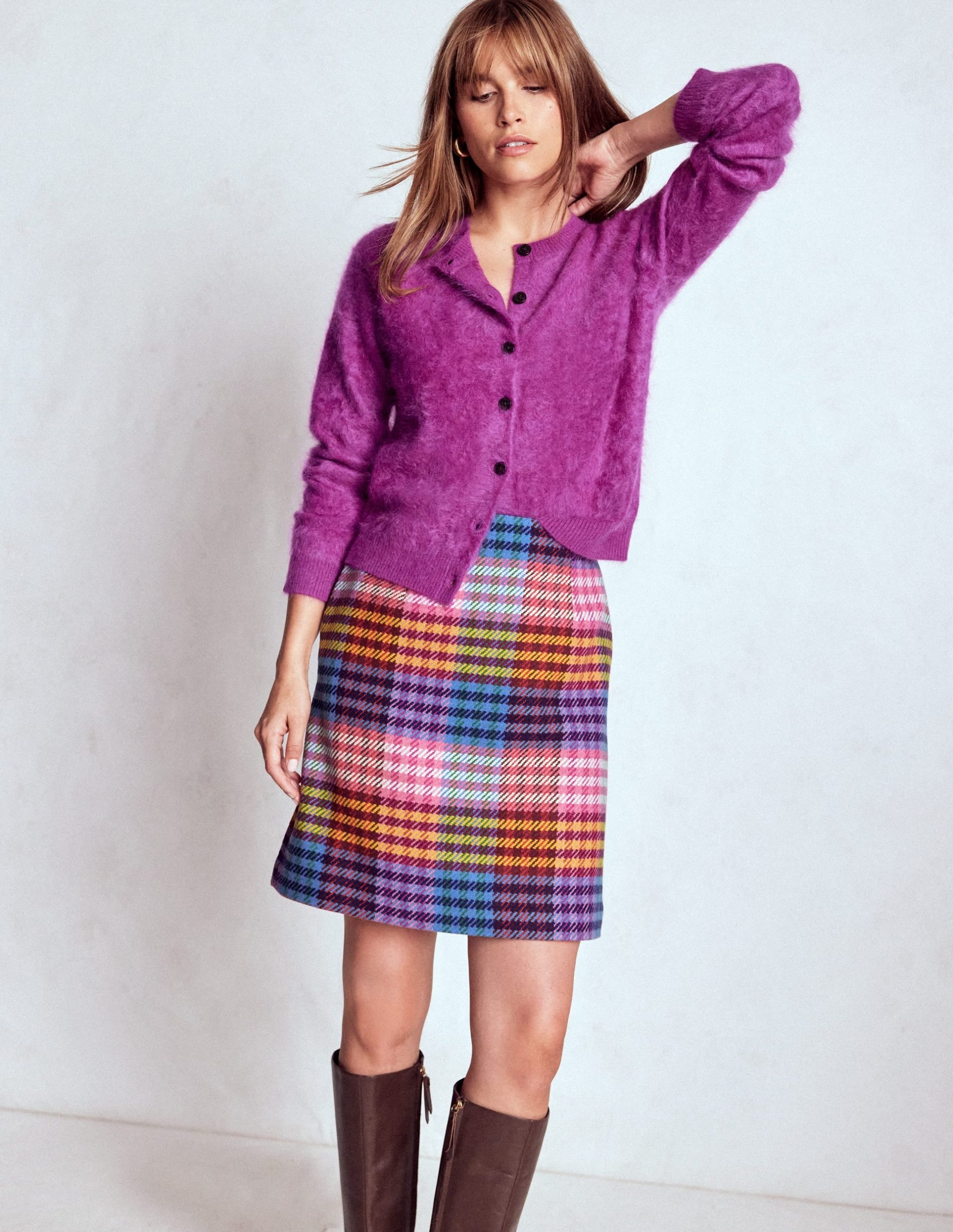 Gia Wool Skirt-Rainbow Blanket MultiGingham - Image 7