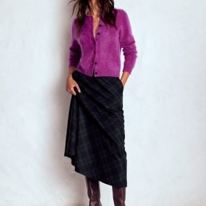 Hayley Wool Midi Skirt-Black Watch