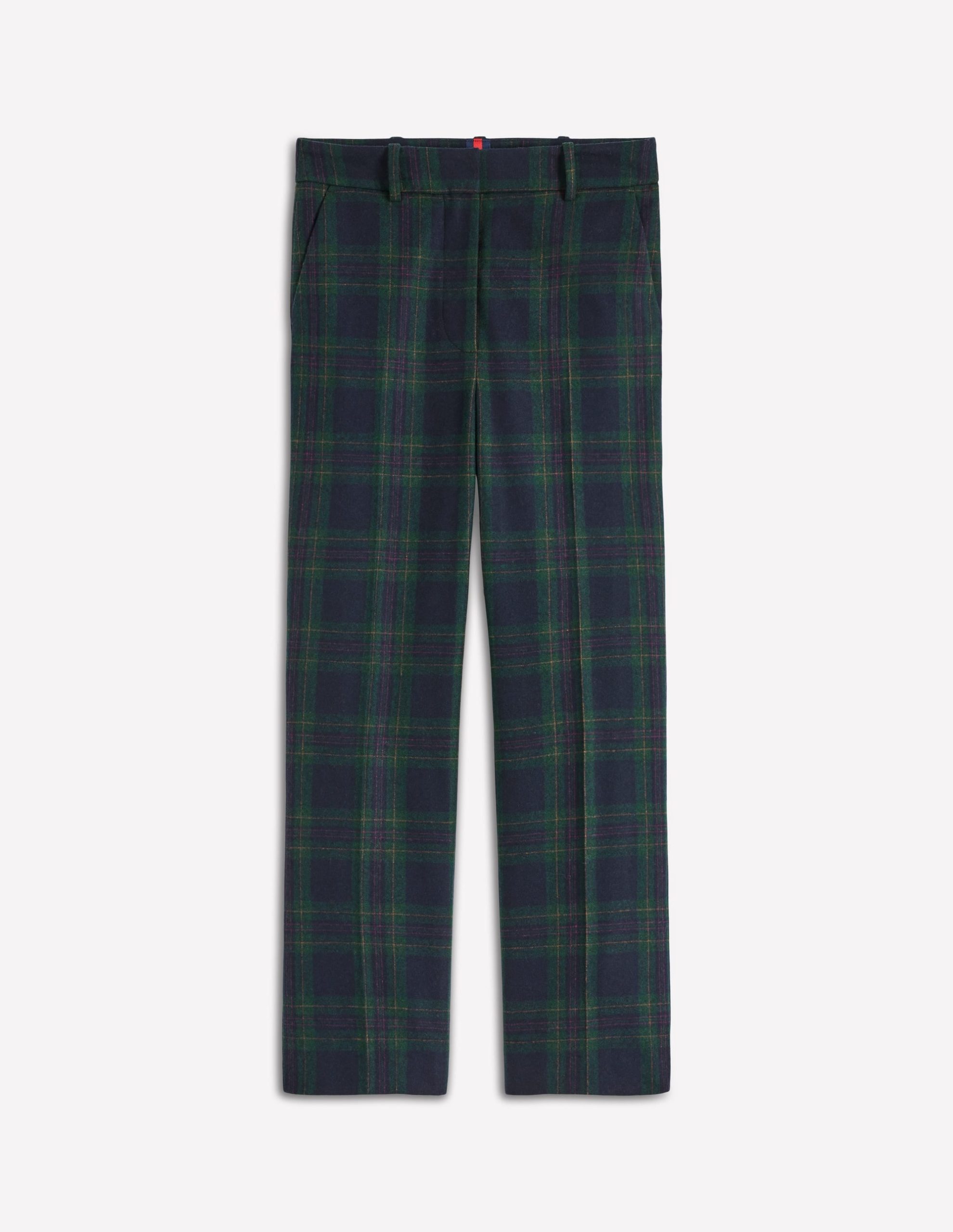 Canonbury Wool Pants-Navy and Green Tonal Check - Image 7