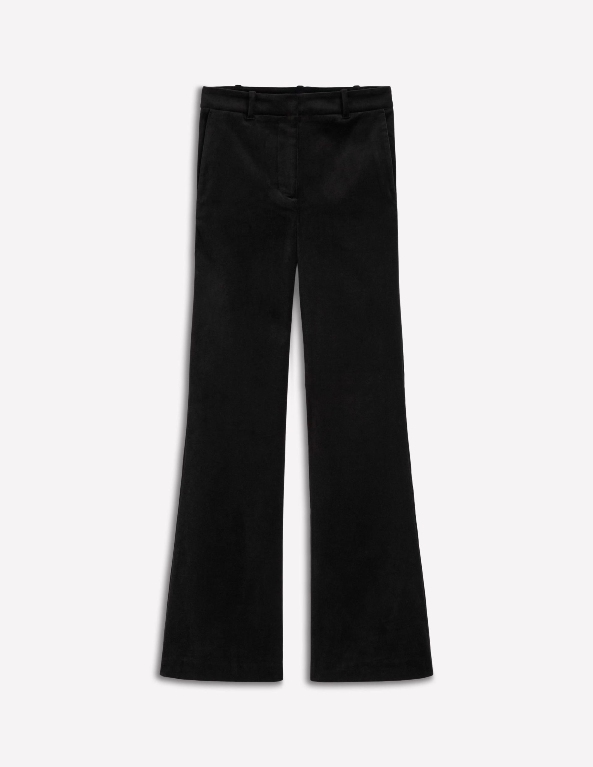Fitted Velvet Flare Pants-Black - Image 8