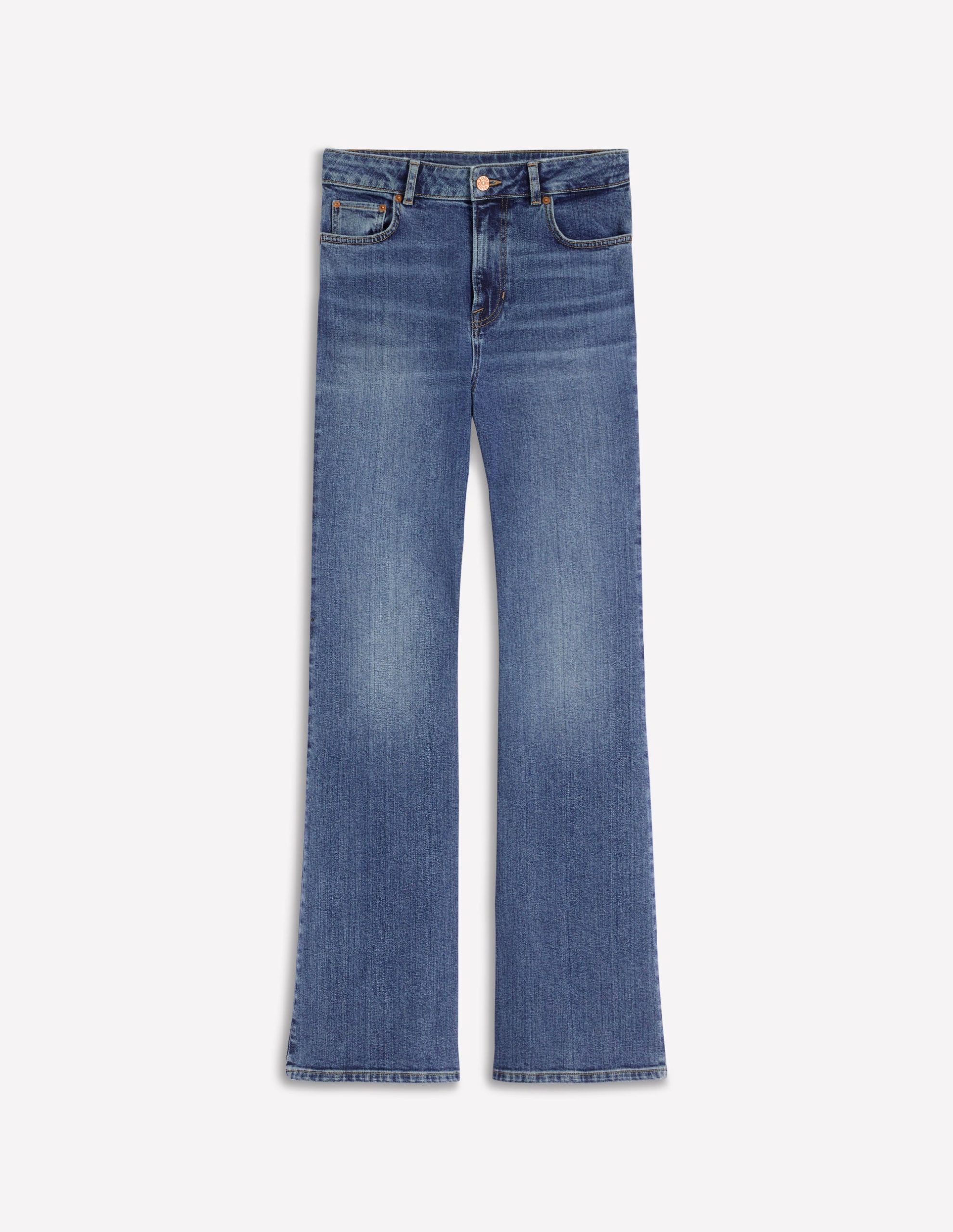 High Rise Fitted Flare Jeans-Mid Vintage - Image 6