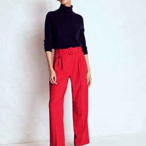Pleat Front Pants-Chilli Pepper