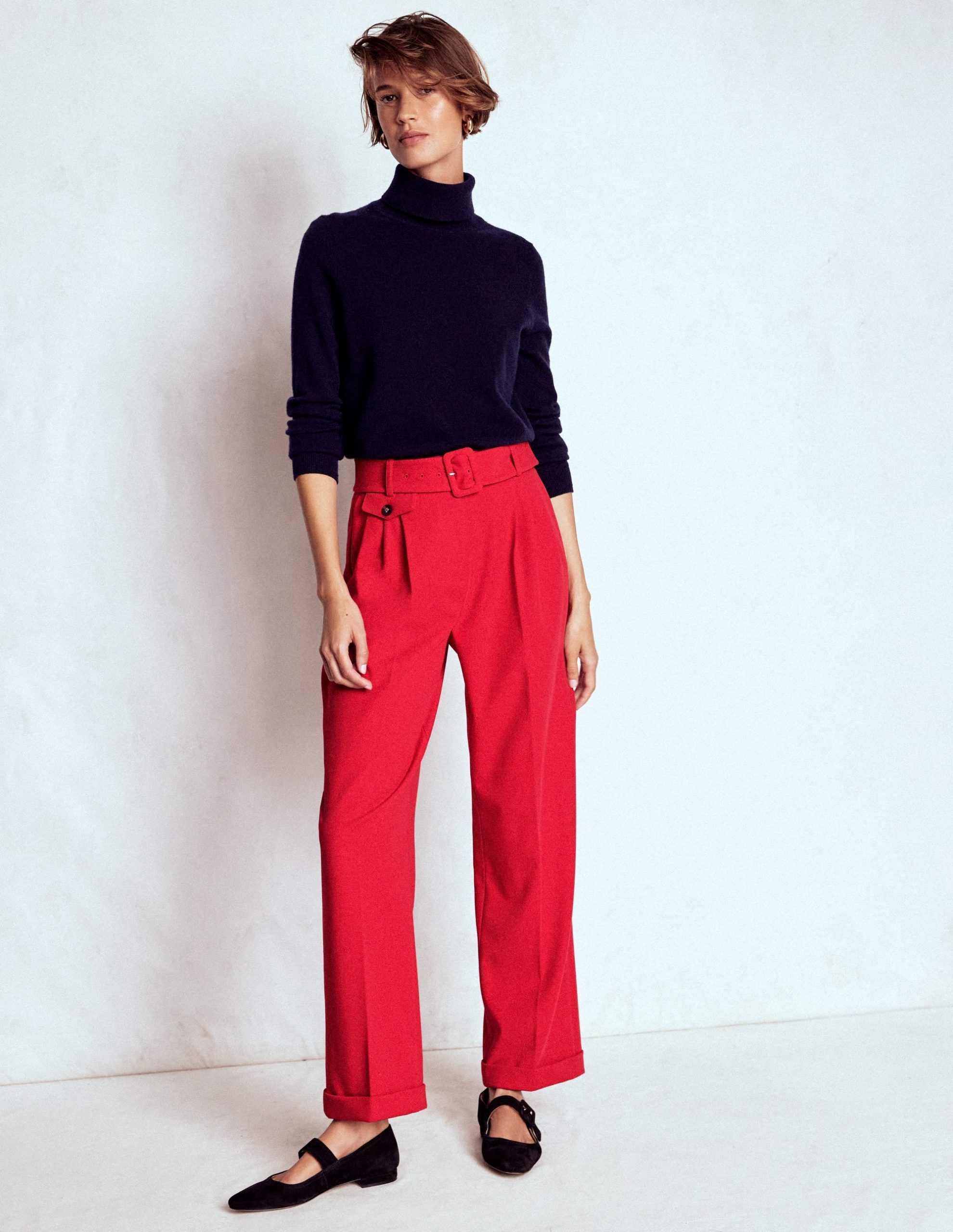Pleat Front Pants-Chilli Pepper