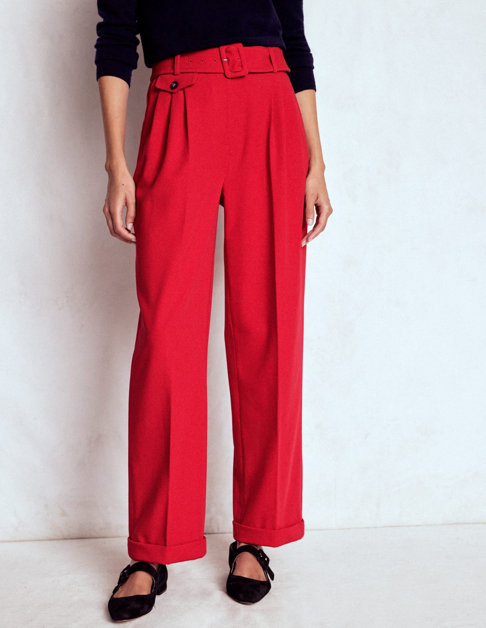 Pleat Front Pants-Chilli Pepper - Image 4