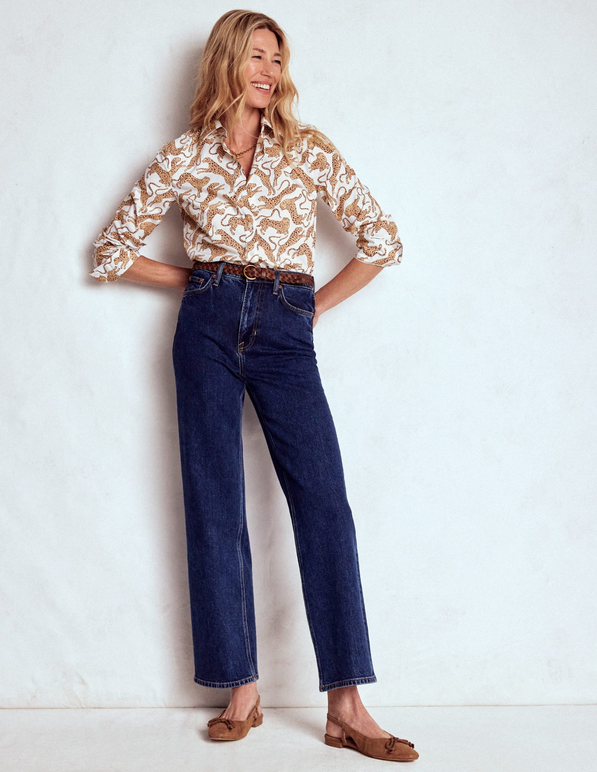 Sienna Cotton Shirt-Ivory. Leaping Leopard - Image 4