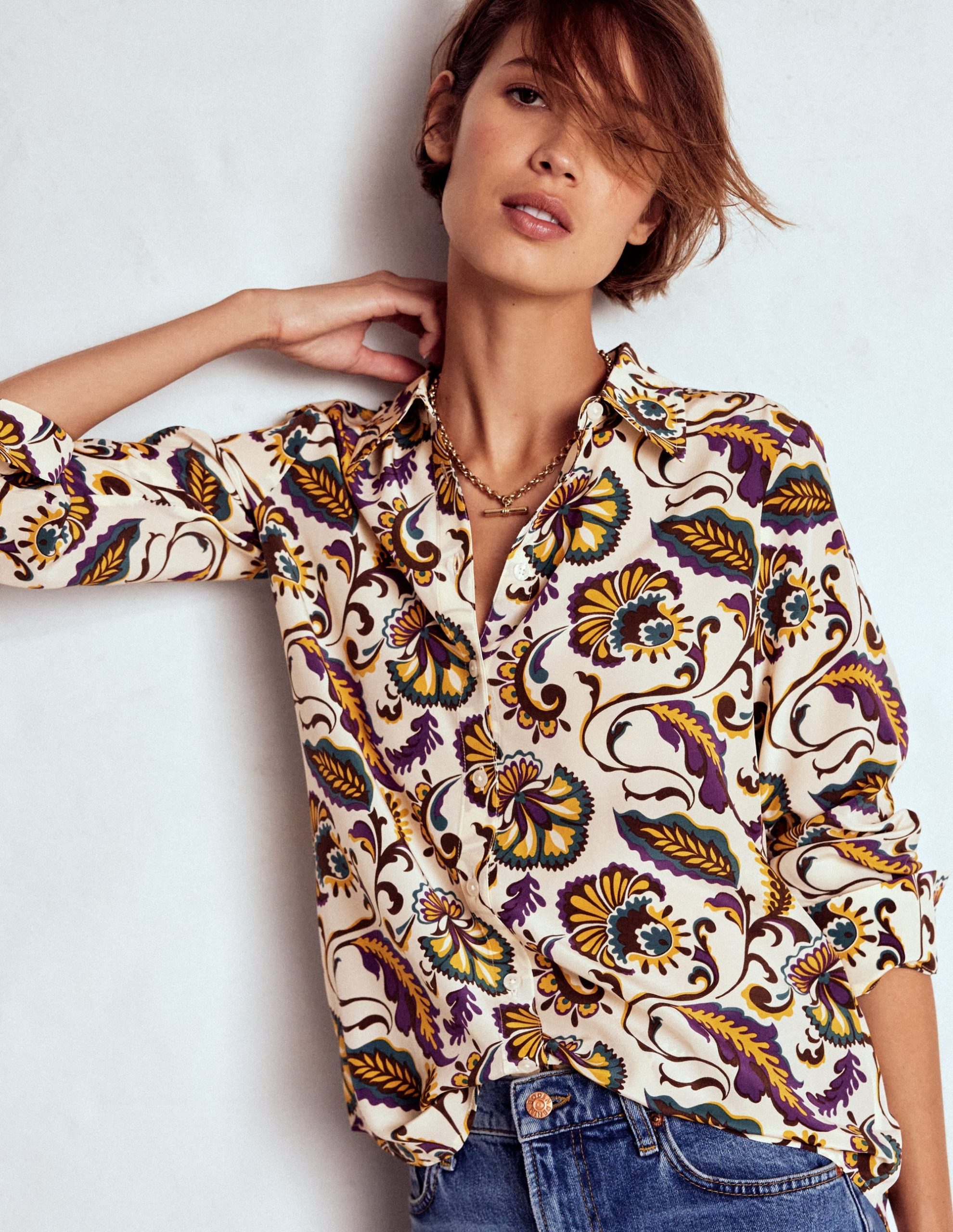 Sienna Silk Shirt-Multi. Ornate Meadow - Image 4