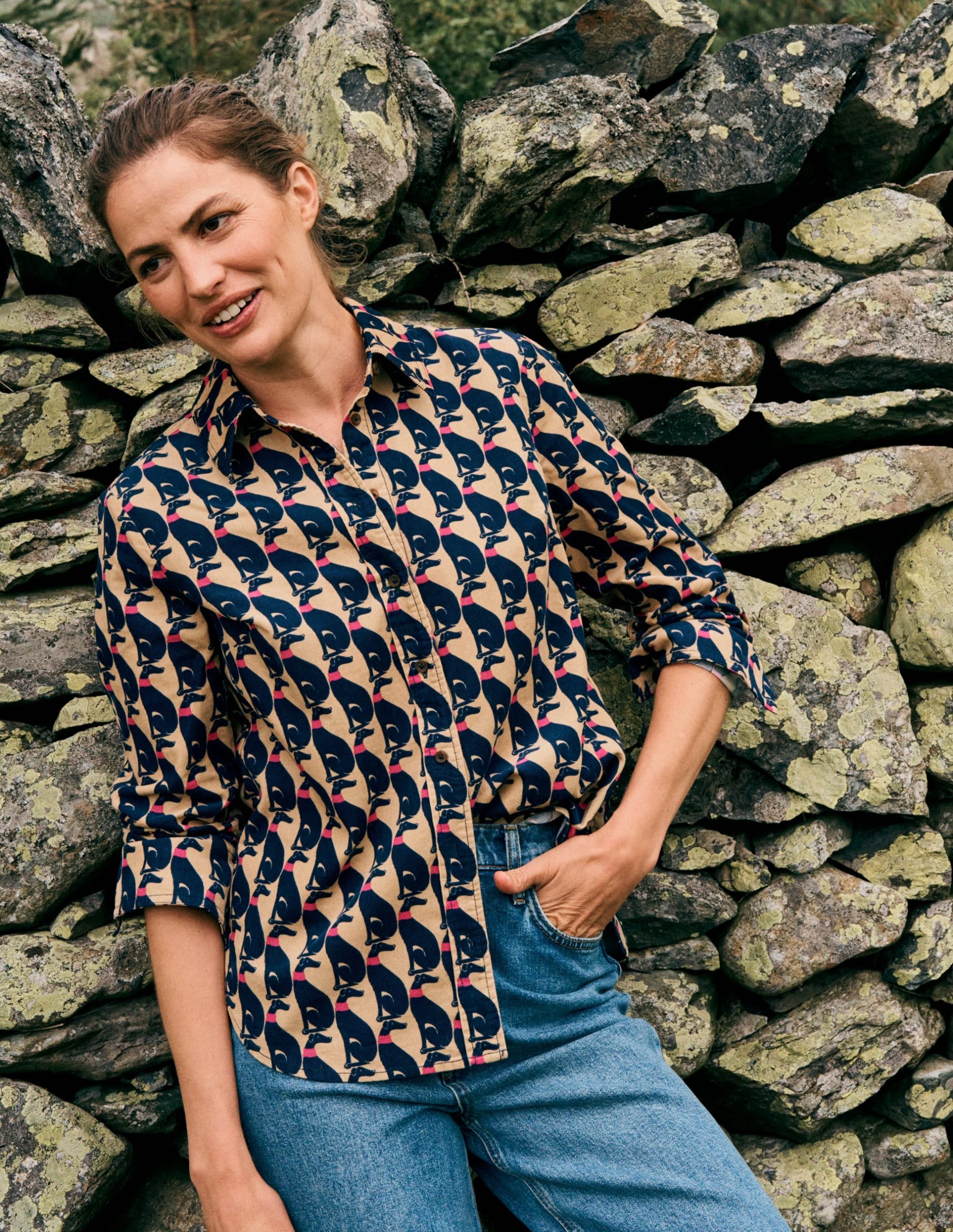 Sienna Cord Shirt-Safari. Cosy Greyhound