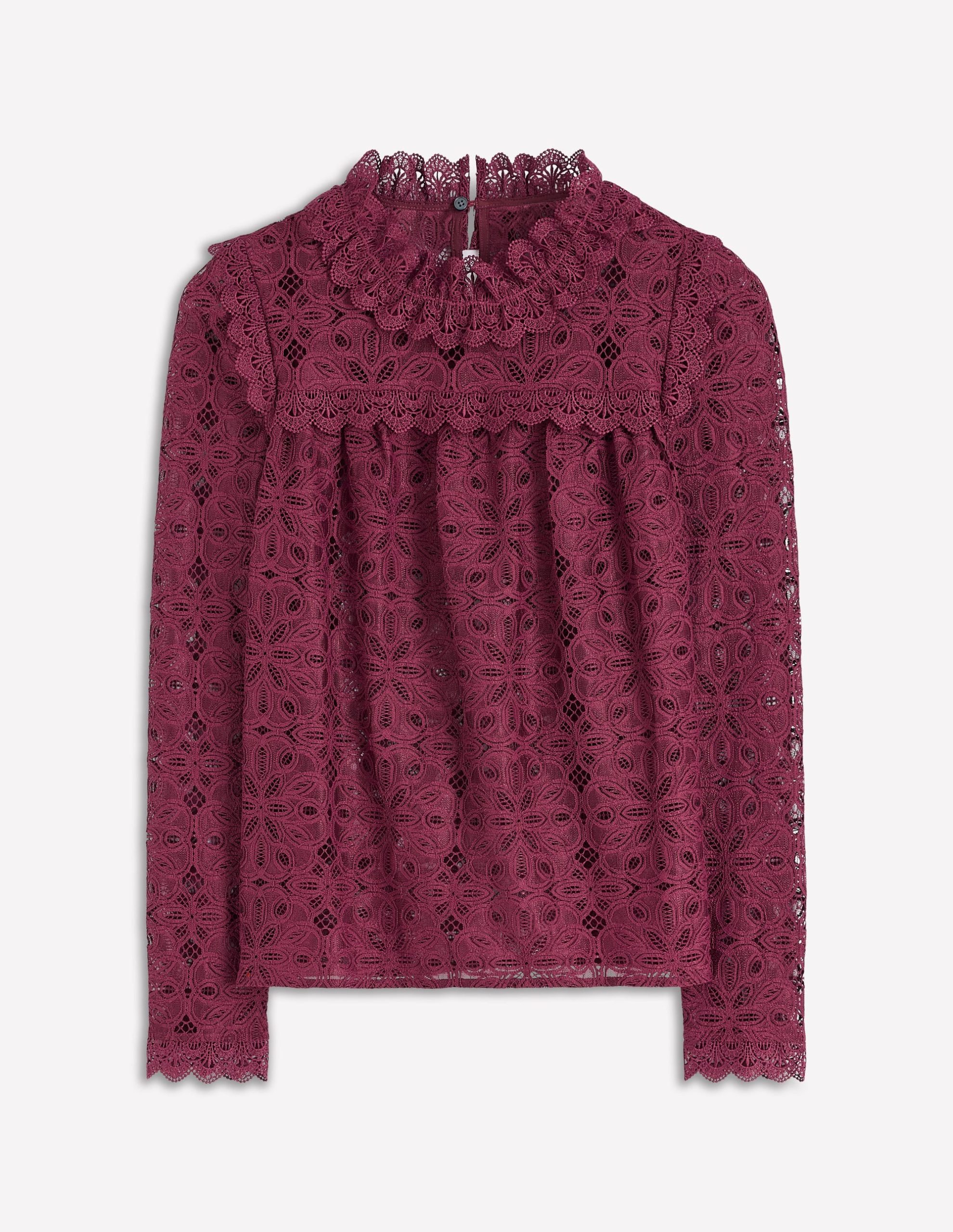 Lace Trim Detail Top-Deep Wisteria - Image 5