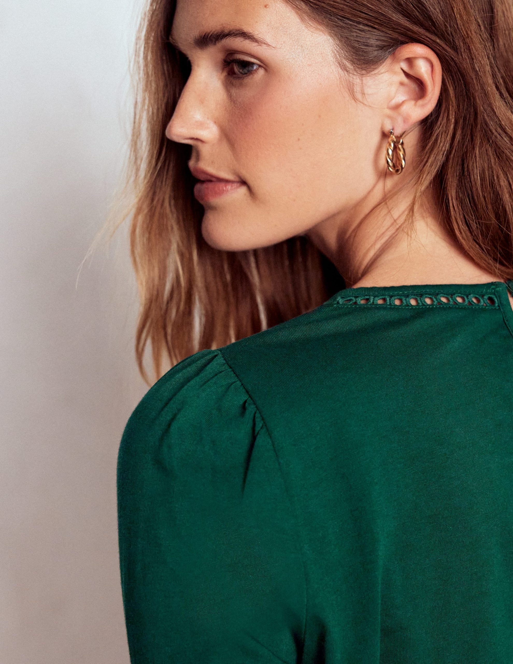 Flo Trim Detail Top-Emerald Night - Image 2