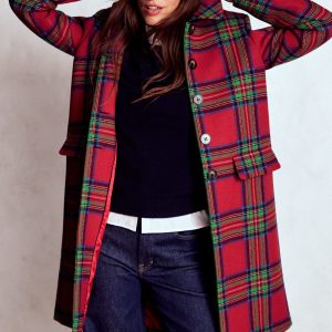Edinburgh Swing Coat-Red. Blue and Green Check