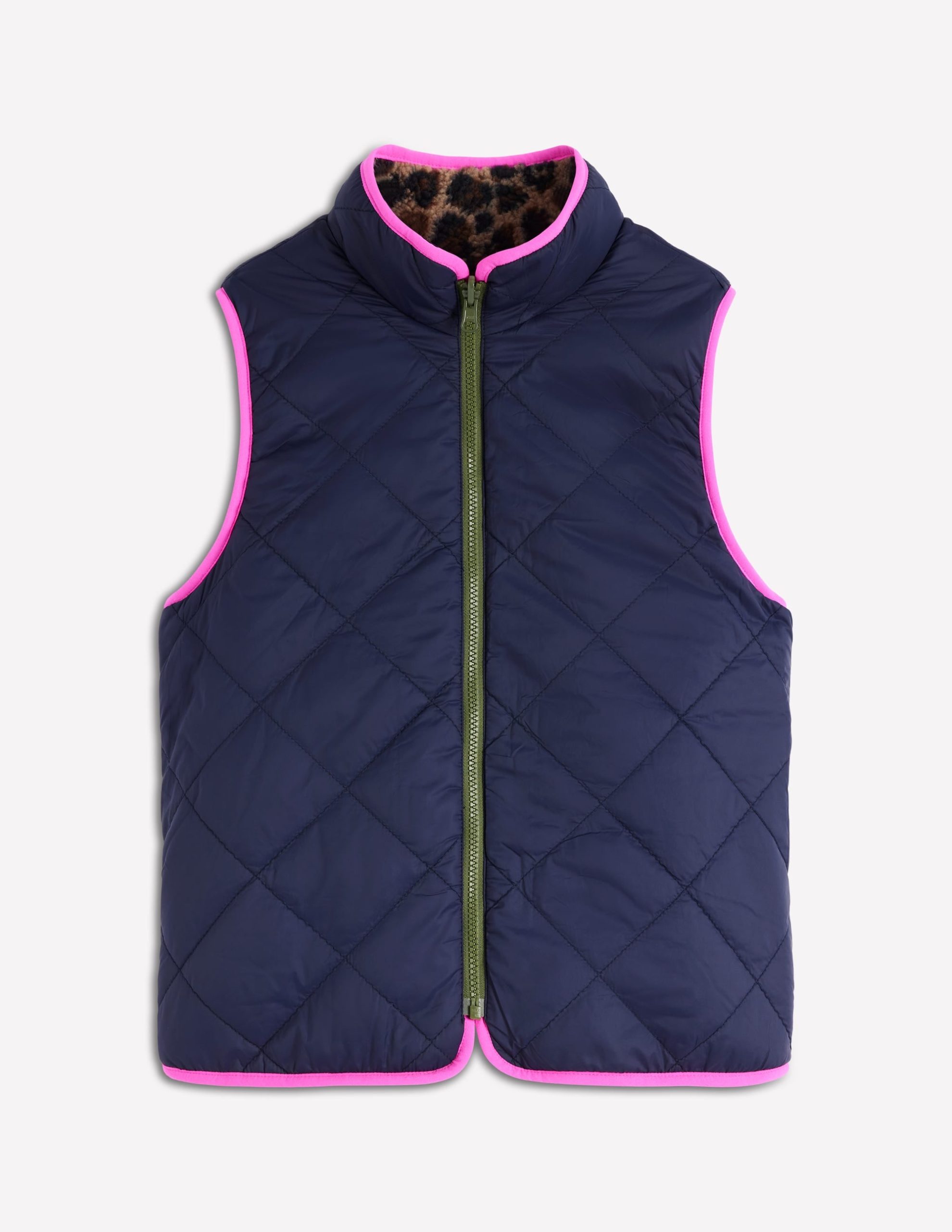 4-In-1 Hooded Parka-Green. Navy. Leopard Borg - Image 9