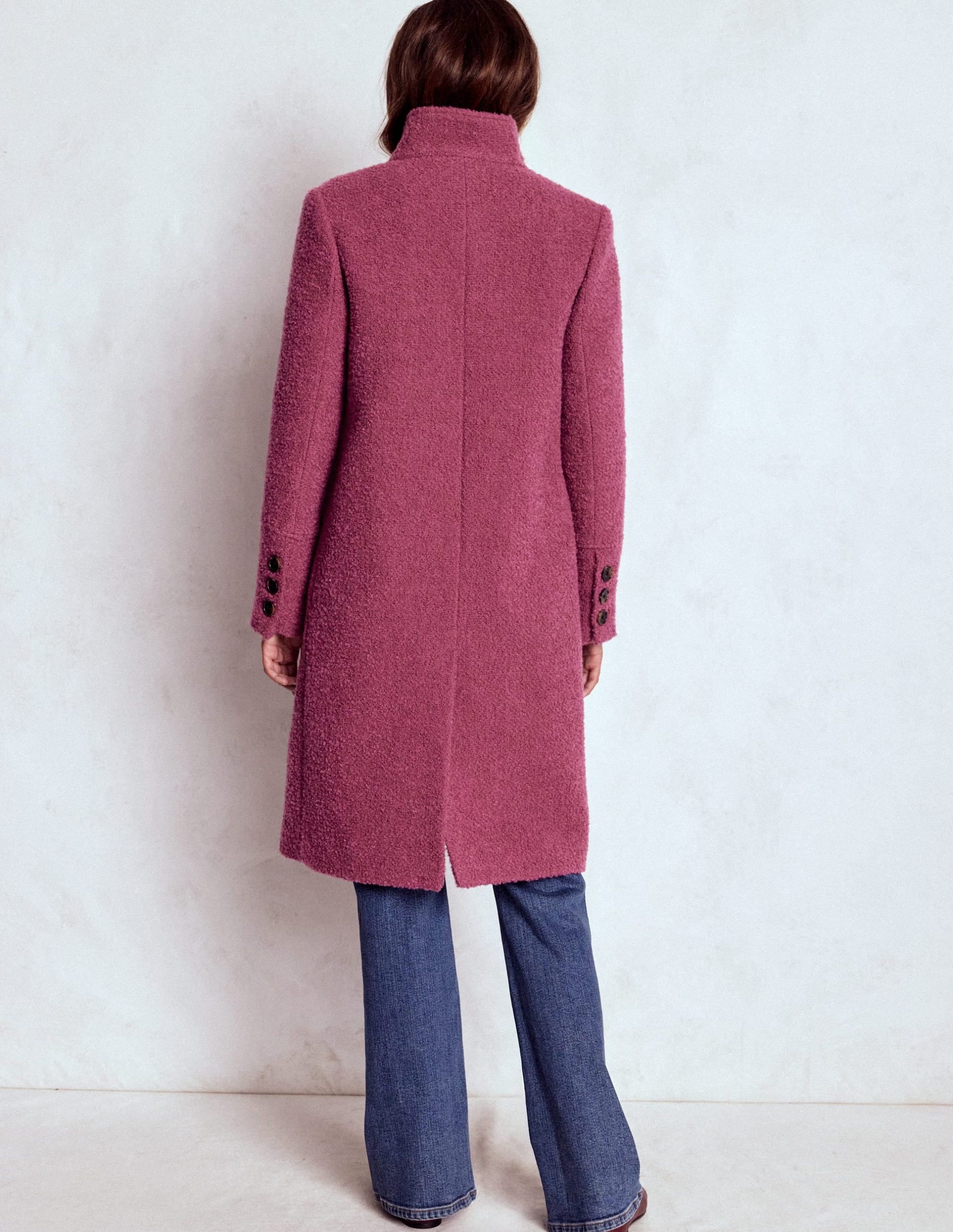 Funnel Neck Coat-Pink Heather - Image 4