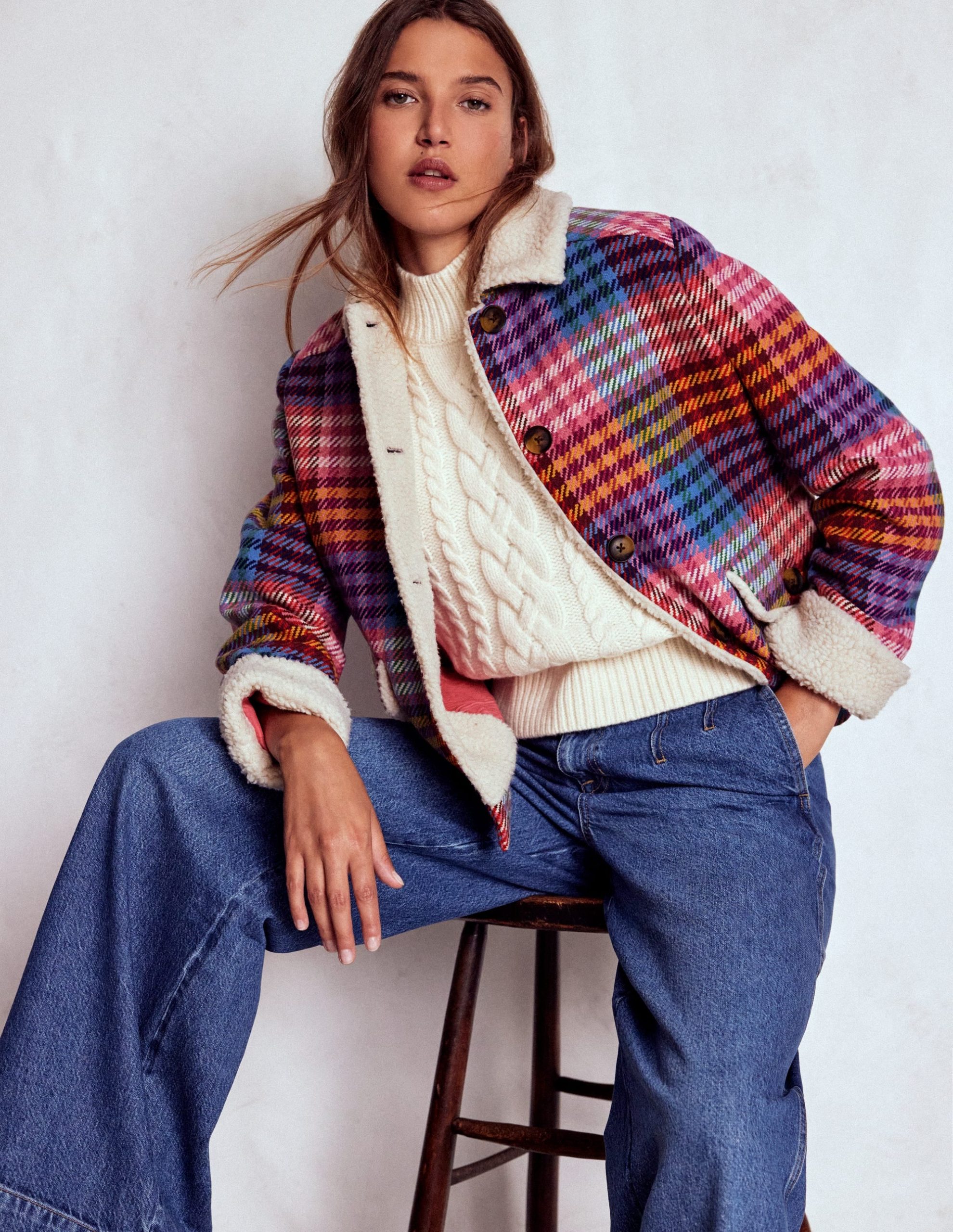 Stirling Check Coat-Rainbow Blanket Multigingham - Image 2