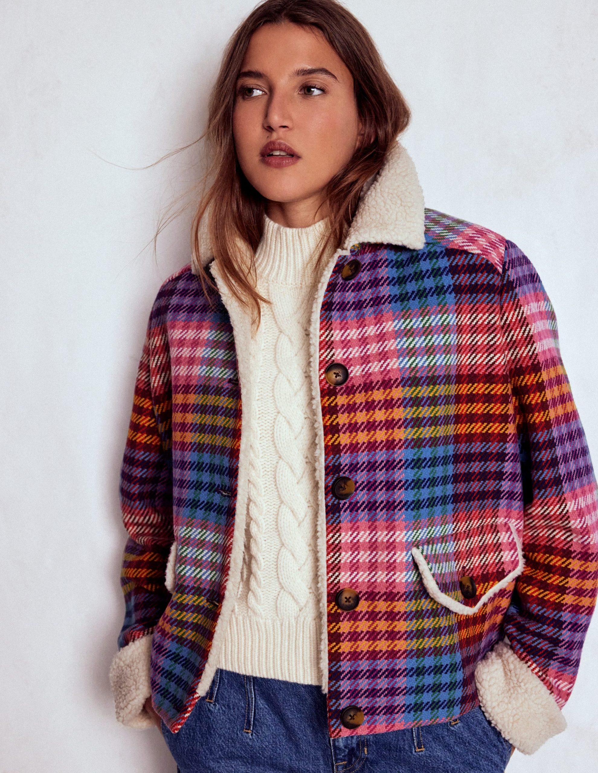 Stirling Check Coat-Rainbow Blanket Multigingham - Image 5