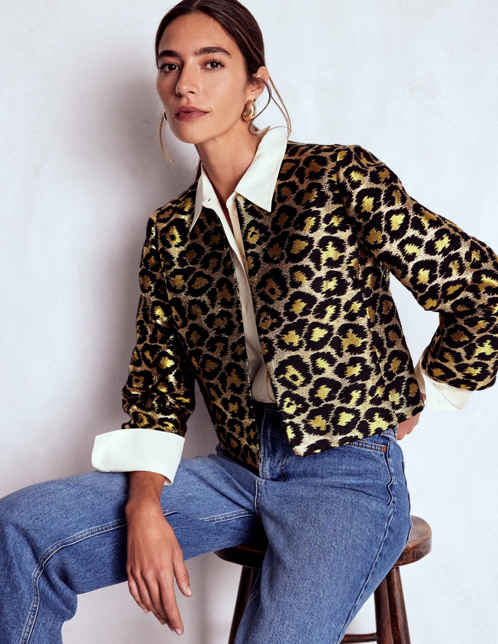 Jacquard Leopard Jacket-Leopard. Lurex Jacquard - Image 2