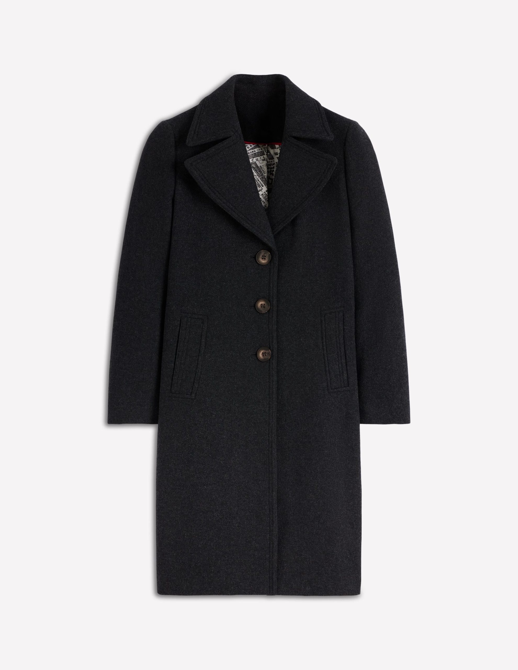 Newport Wool Coat-Charcoal Marl - Image 6