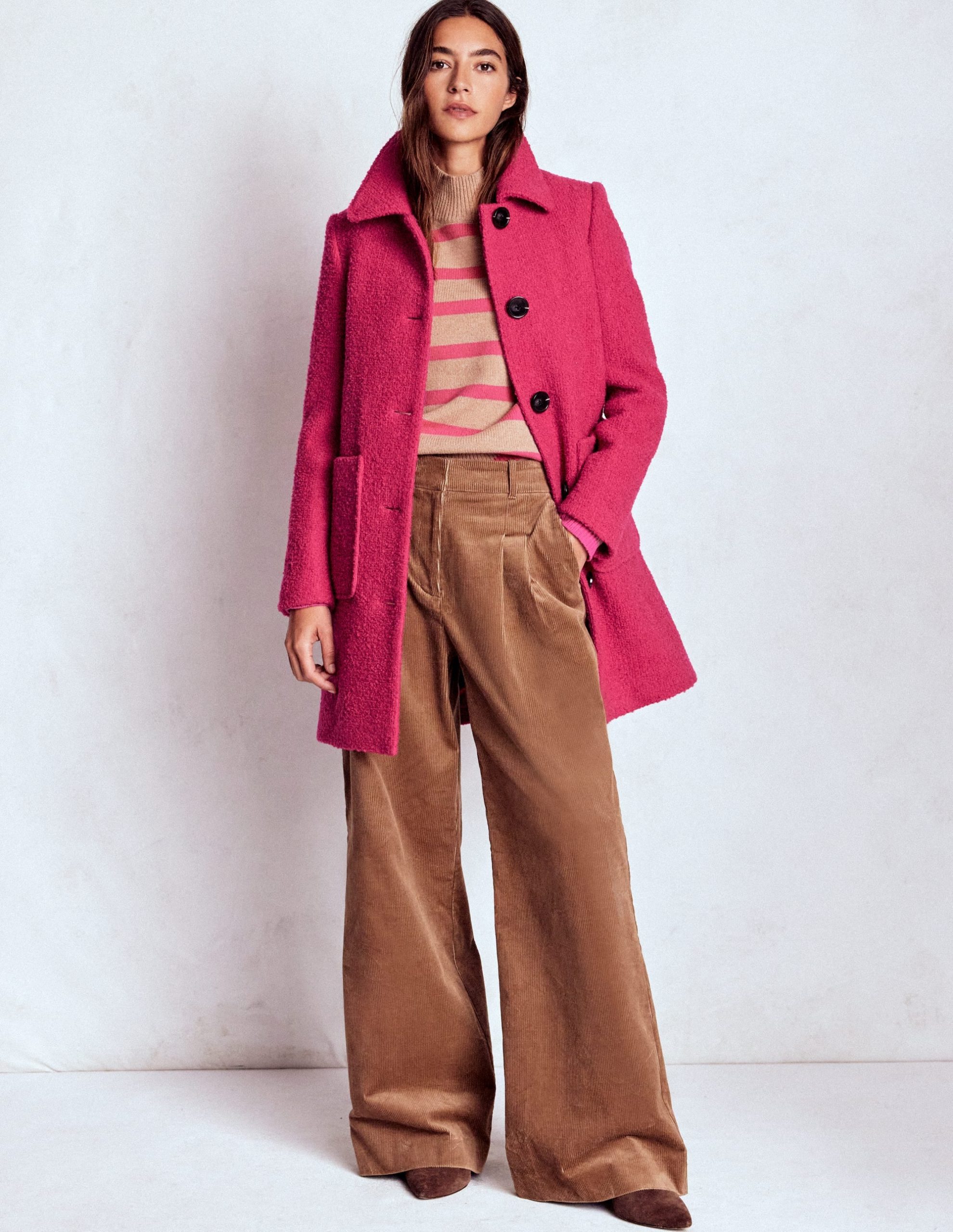 Carlisle Wool Coat-Vibrant Pink - Image 4
